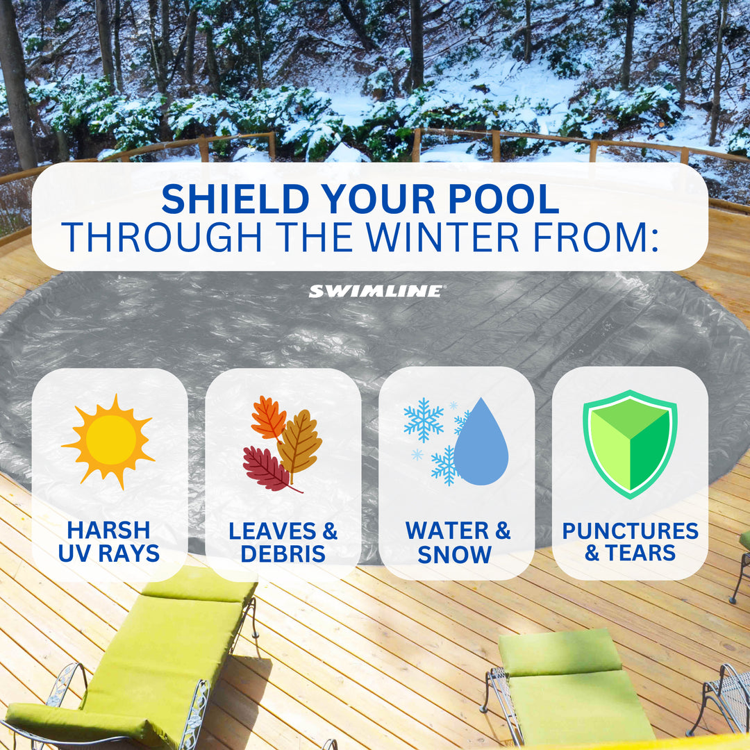 Swimline Hydrotools Silver King Winter Cover for 12x28 Ft Above Ground Pools