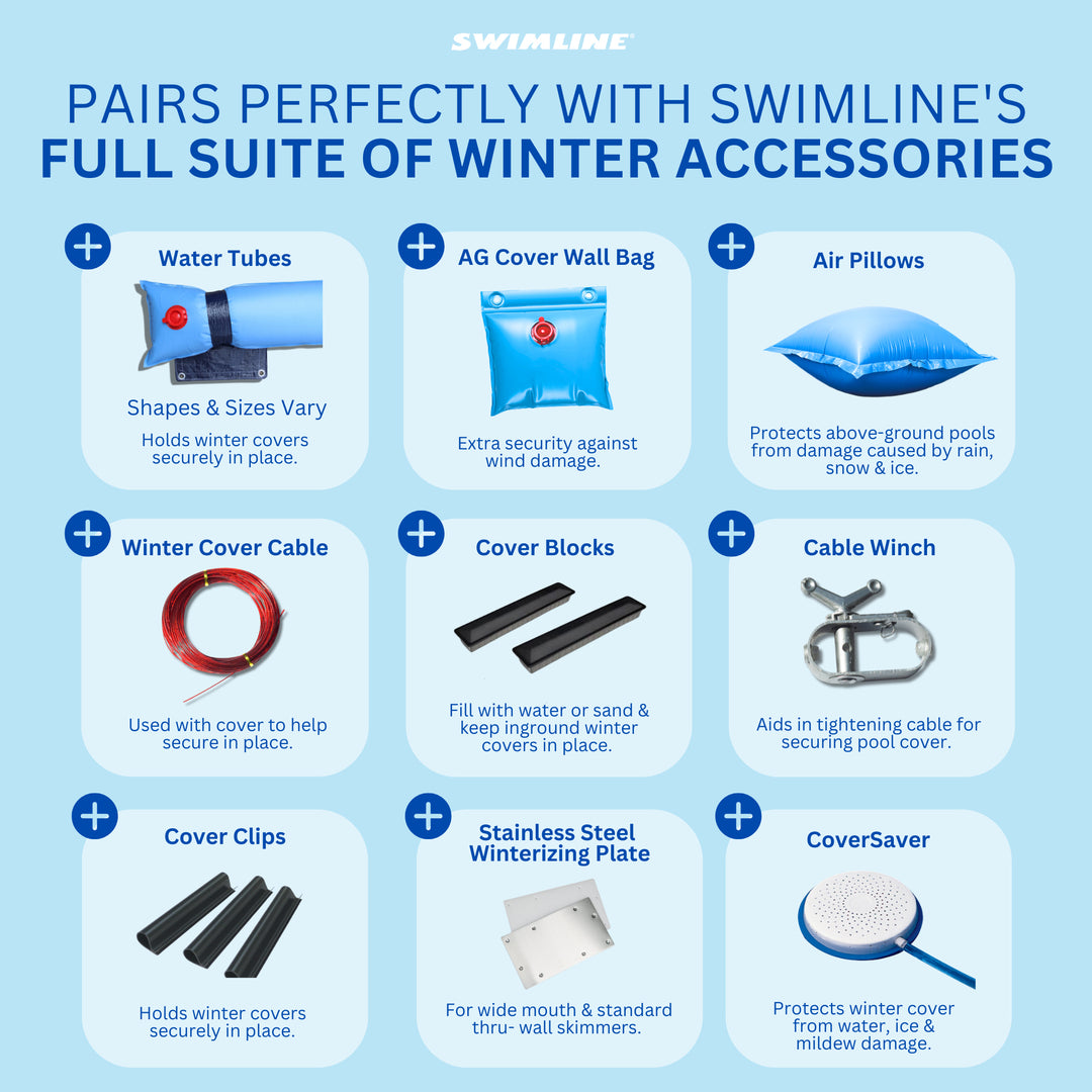 Swimline Hydrotools Silver King Winter Cover for 12x28 Ft Above Ground Pools