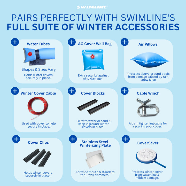 Swimline Hydrotools Silver King Winter Cover for 12x28 Ft Above Ground Pools