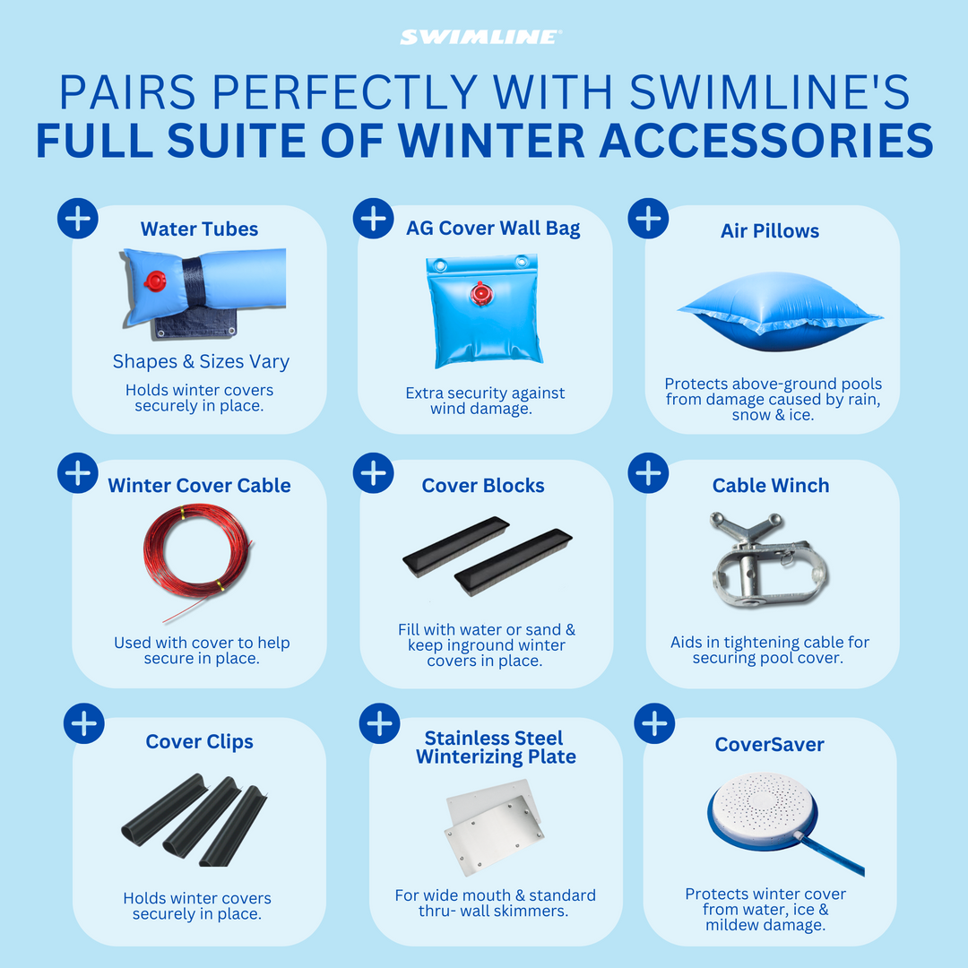 Swimline Hydrotools Silver King Winter Cover for 12x20 Ft Above Ground Pools
