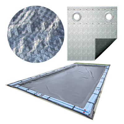 Swimline Hydrotools Silver King Winter Pool Cover for 16 x 40 Ft Inground Pools - VMInnovations