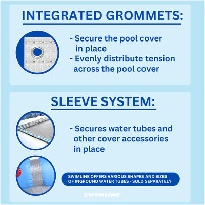 Swimline Hydrotools Silver King Winter Pool Cover for 16 x 40 Ft Inground Pools - VMInnovations