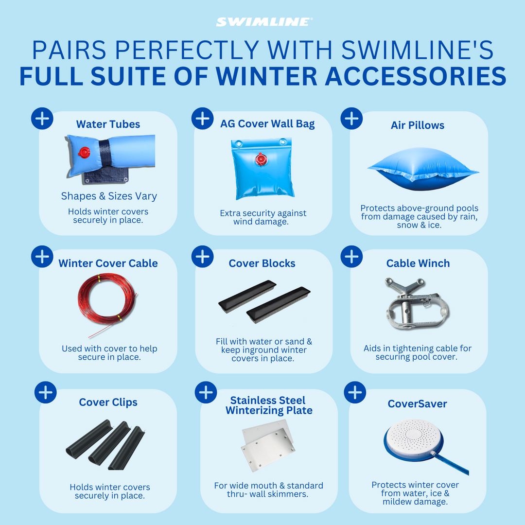 Swimline Hydrotools Silver King Winter Pool Cover for 18 x 40 Ft Inground Pools