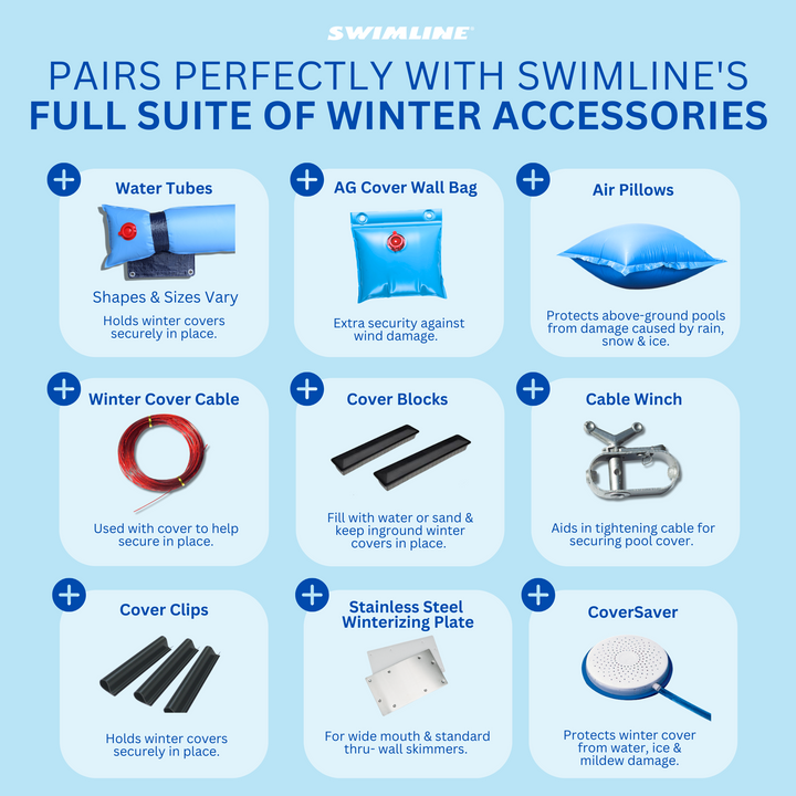 Swimline Hydrotools Silver King Winter Pool Cover for 18 x 40 Ft Inground Pools