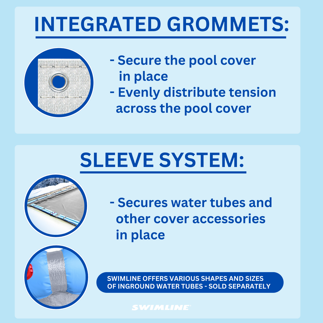 Swimline Hydrotools Silver King Winter Pool Cover for 35 x 50 Ft Inground Pools