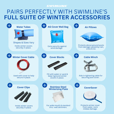 Swimline Hydrotools Silver King Winter Pool Cover for 16 x 32 Ft Inground Pools - VMInnovations