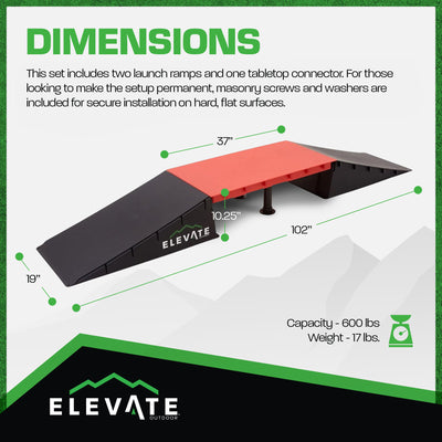Elevate Outdoor EZ-Link Skateboard Ramp 3pc Set w/3 Setup Options (Open Box) - VMInnovations