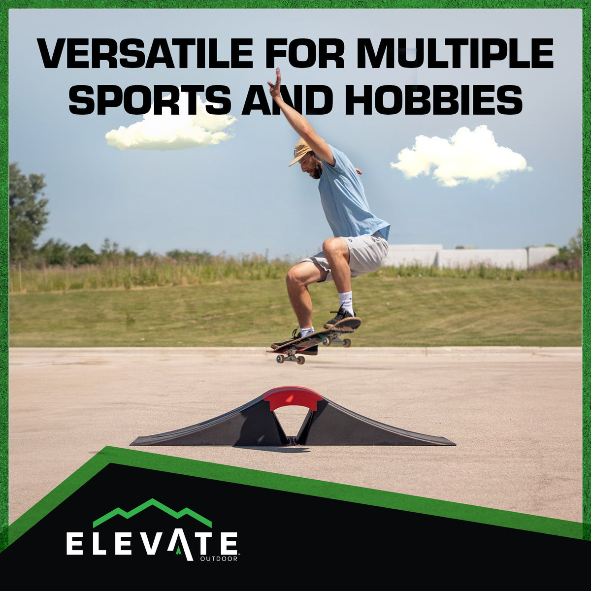 Elevate Outdoor Wave Skateboard Ramp 3-Piece Set with 3 Setup Options (Open Box) - VMInnovations