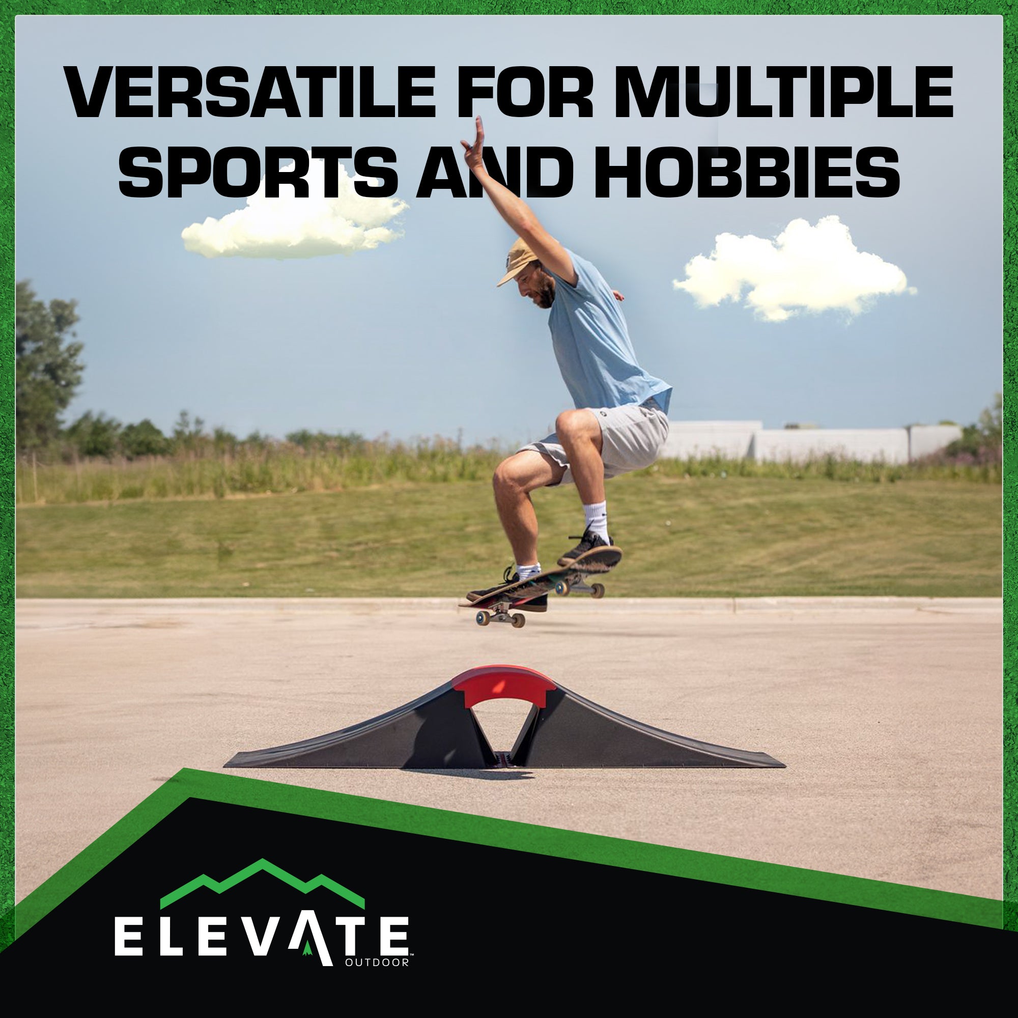 Elevate Outdoor Wave Skateboard Ramp 3-Piece Set with 3 Setup Options (Open Box)