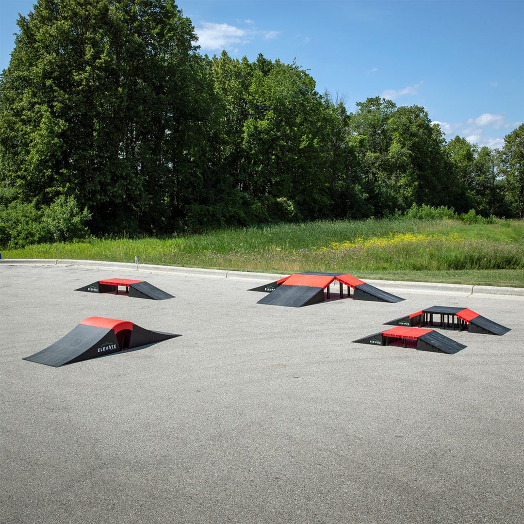 Elevate Outdoor Wave Skateboard Ramp 3-Piece Set with 3 Setup Options, Orange - VMInnovations