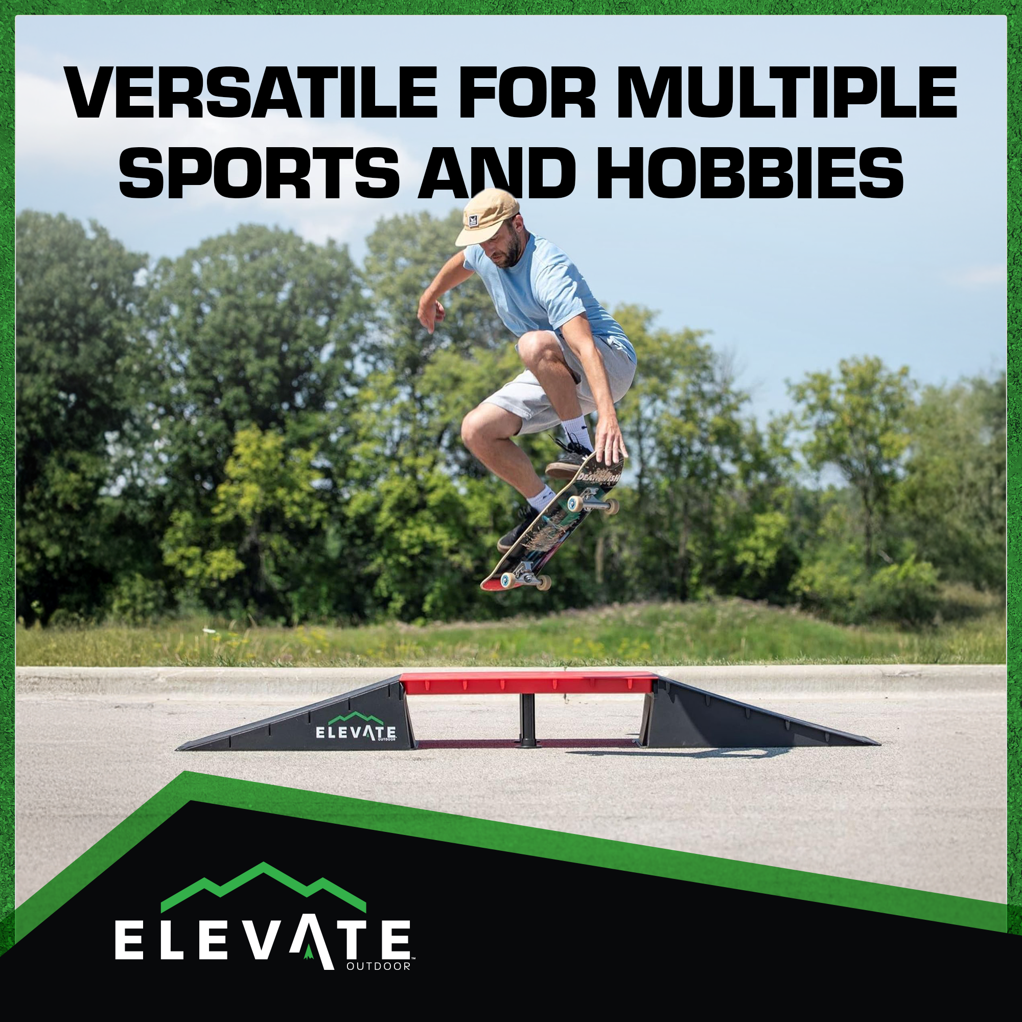 Elevate Outdoor Mini Skateboard Ramp 6pc Set w/EZ-Link Setup, Orange (Open Box) - VMInnovations
