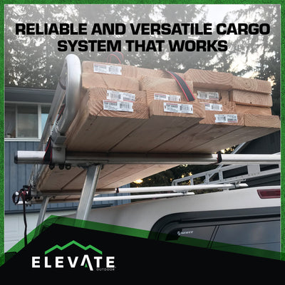 Elevate Outdoor Adjustable Universal Aluminum Pickup Truck Cap Rack for Beds