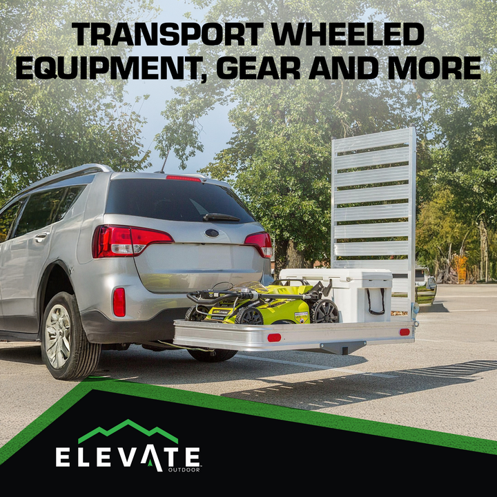 Elevate Outdoor Aluminum Tray Premium Cargo Carrier with 58-Inch Loading Ramp
