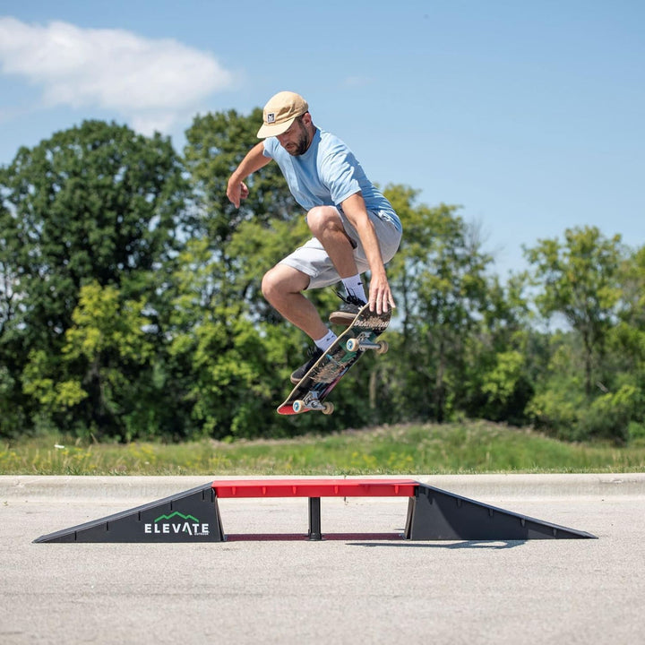 Elevate Outdoor Mini Skateboard Ramp 6-Piece Set with EZ-Link Setup, Orange
