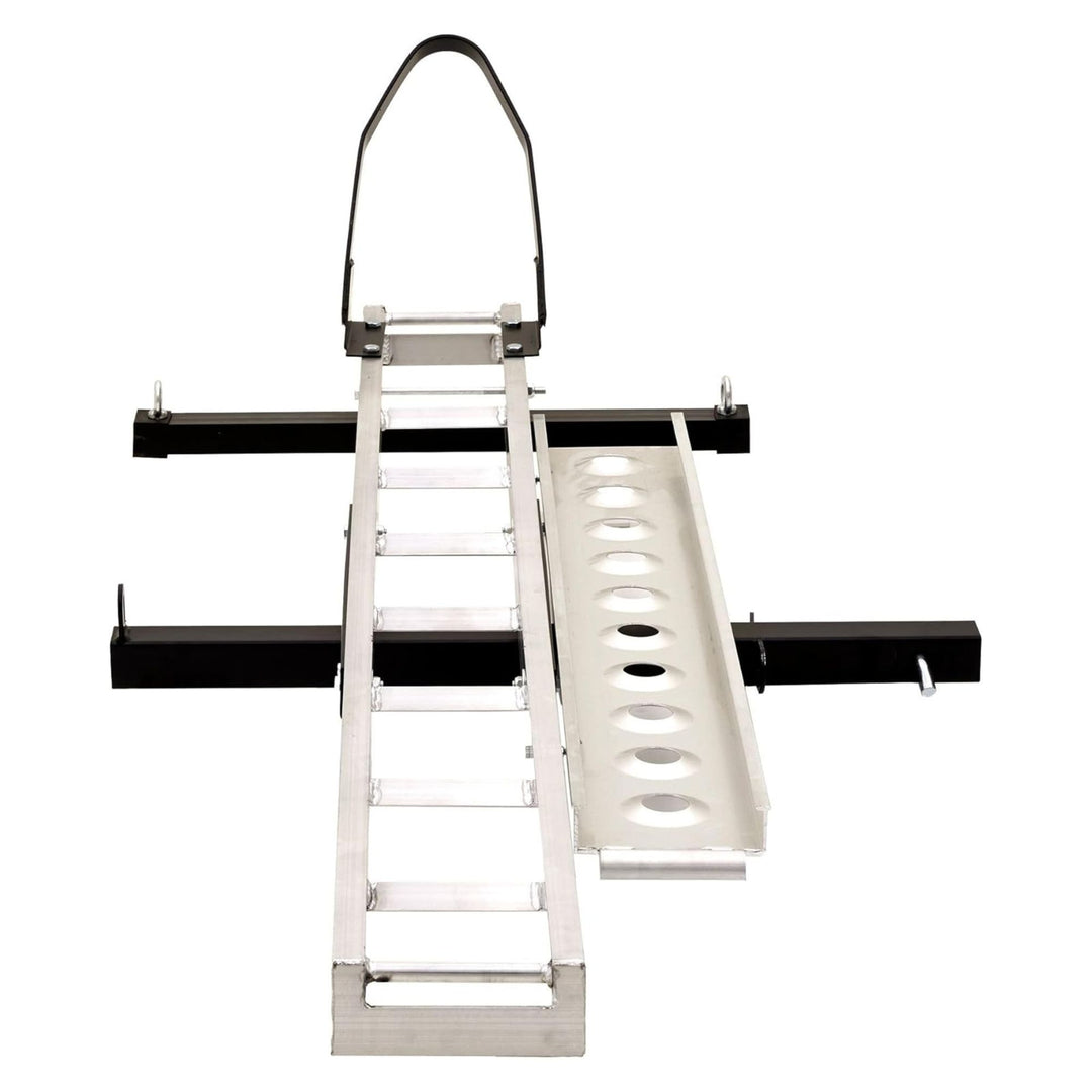Black Widow Dirt Bike Carrier with Wheel Chock and 400 Pound Capacity, Silver