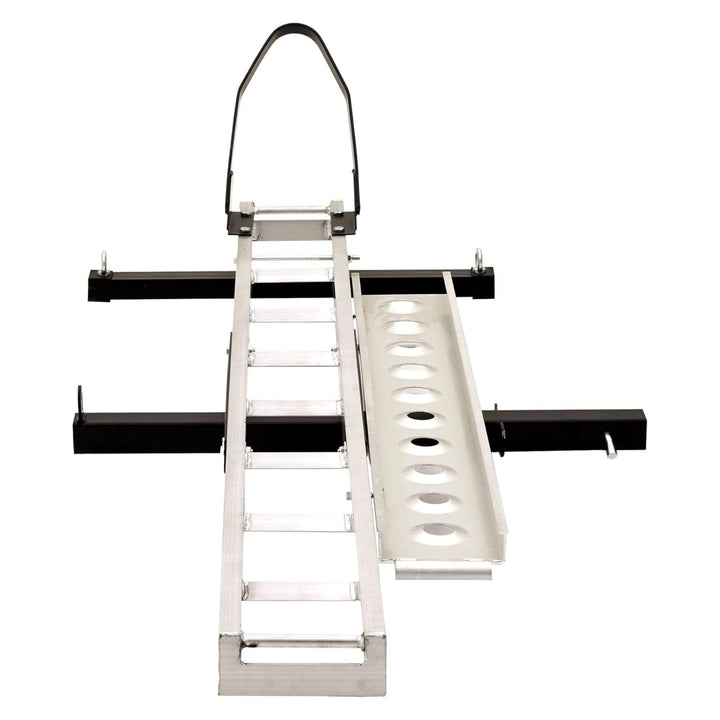 Black Widow Dirt Bike Carrier with Wheel Chock and 400 Pound Capacity, Silver