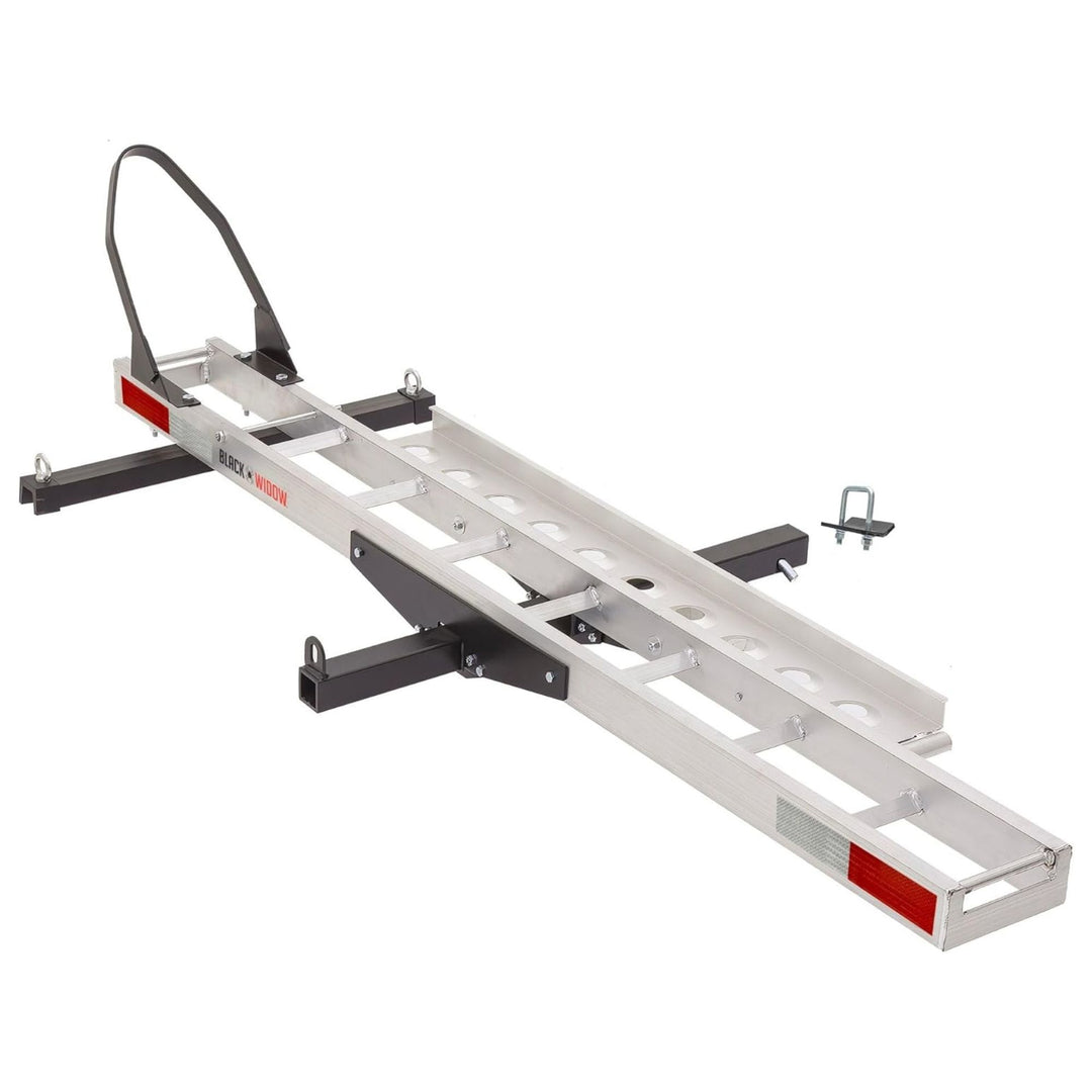 Black Widow Dirt Bike Carrier with Wheel Chock and 400 Pound Capacity, Silver