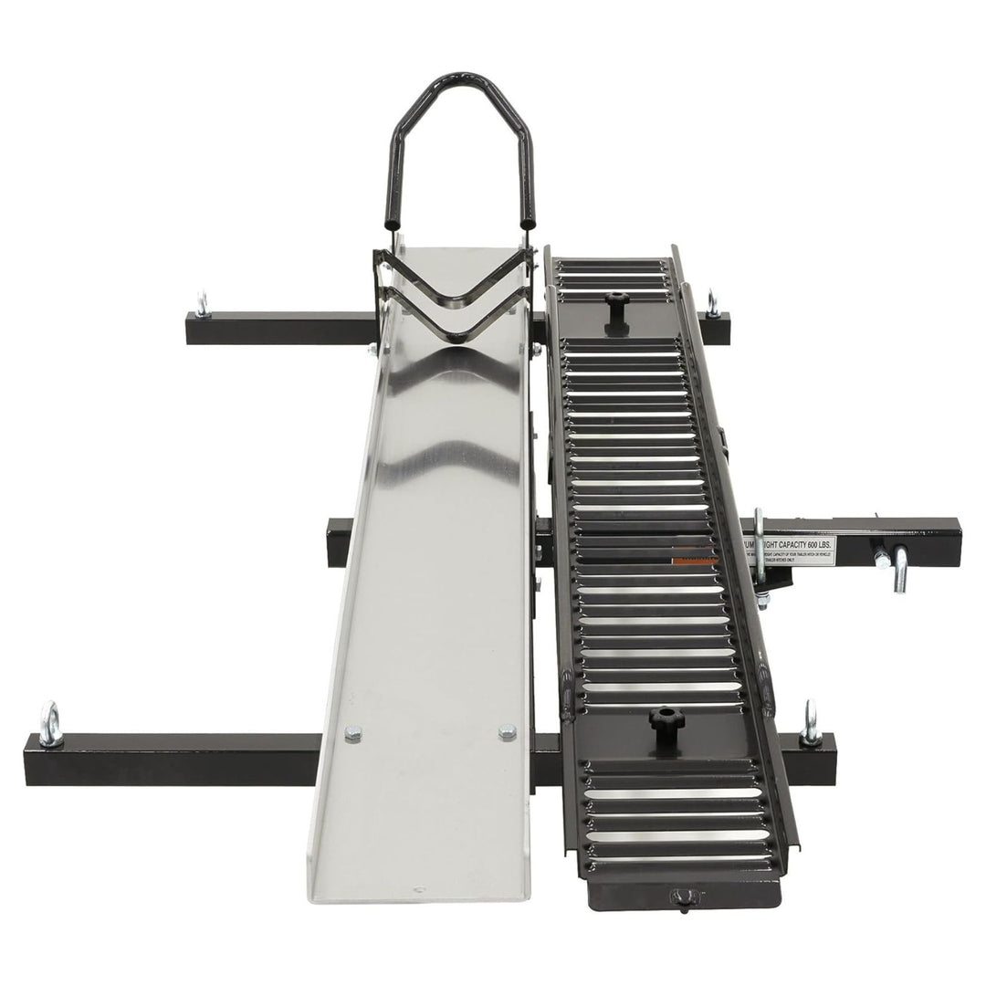 Black Widow Heavy Duty Hitch Mount Motorcycle Carrier Steel Track&Ramp(Open Box)