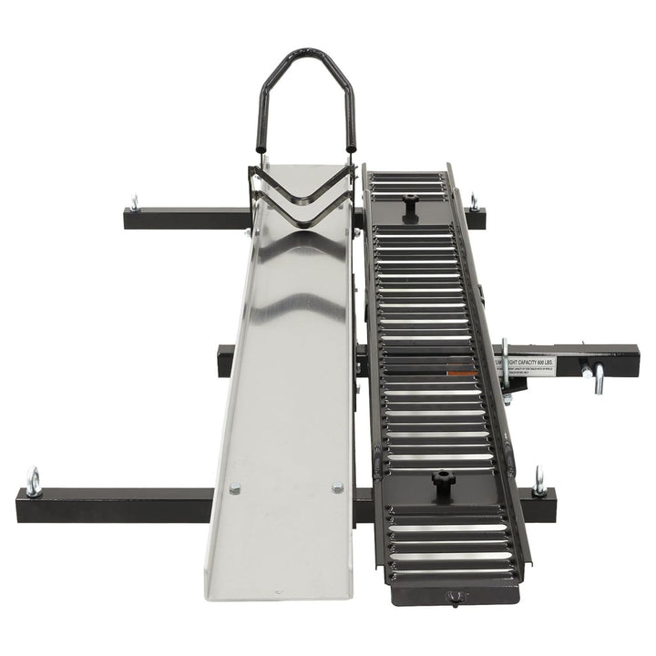 Black Widow Heavy Duty Hitch Mount Motorcycle Carrier Steel Track&Ramp(Open Box)