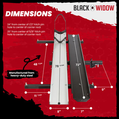 Black Widow Heavy Duty Hitch Mount Motorcycle Carrier, Steel Track & Ramp (Used) - VMInnovations