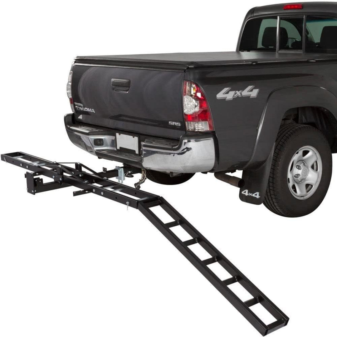 Black Widow Motorcycle Bike Carrier with Ramp for 2" Hitch, 500 Pound Capacity