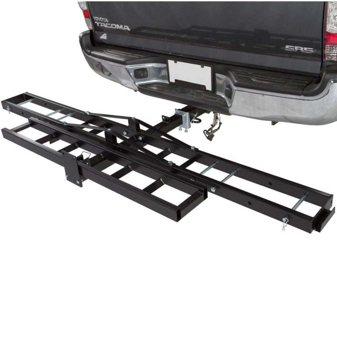 Black Widow Motorcycle Bike Carrier with Ramp for 2" Hitch, 500 Pound Capacity