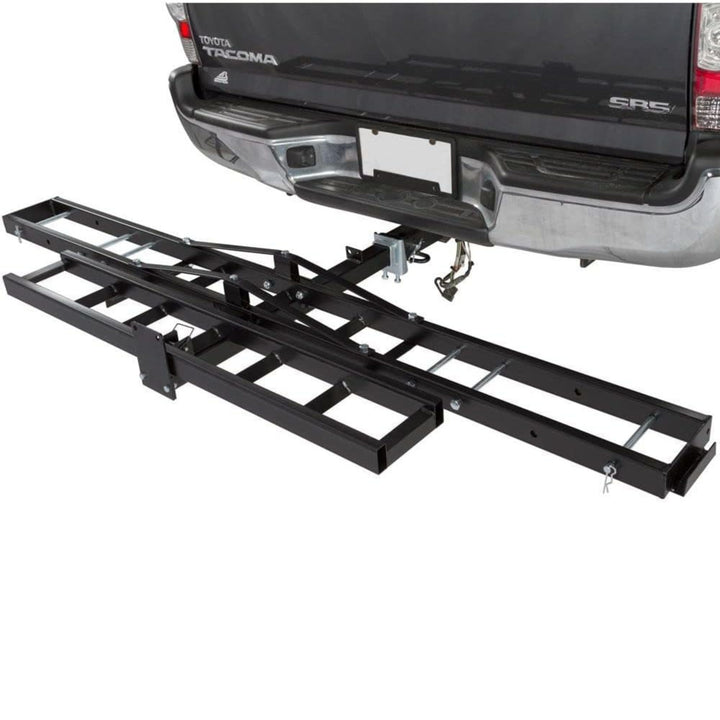 Black Widow Motorcycle Bike Carrier with Ramp for 2" Hitch, 500 Pound Capacity
