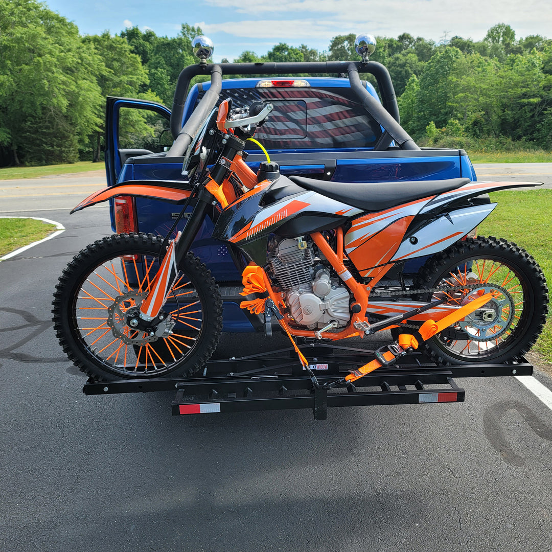 Black Widow Aluminum Folding Motorcycle Ramp Arched Plate, Dual Runner, Silver