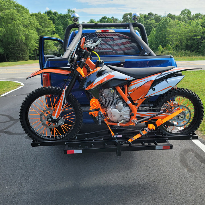 Black Widow Folding Motorcycle Ramp Arched Plate, Dual Runner, Silver (Open Box)