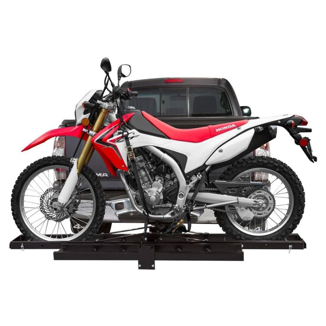 Black Widow Motorcycle Bike Carrier with Ramp for 2" Hitch, 500 Pound Capacity