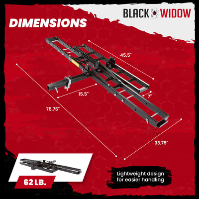 Black Widow Motorcycle Bike Carrier w/Ramp for 2" Hitch, 500 lb Cap (Open Box)