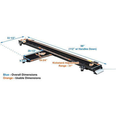 Black Widow Heavy Duty Motorcycle Dolly and Cruiser Garage Storage Ramp, Black - VMInnovations