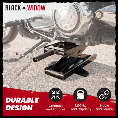 Black Widow Steel Motorcycle Jack for Front/Rear Tires, 3.75"-16.25" Lift Height