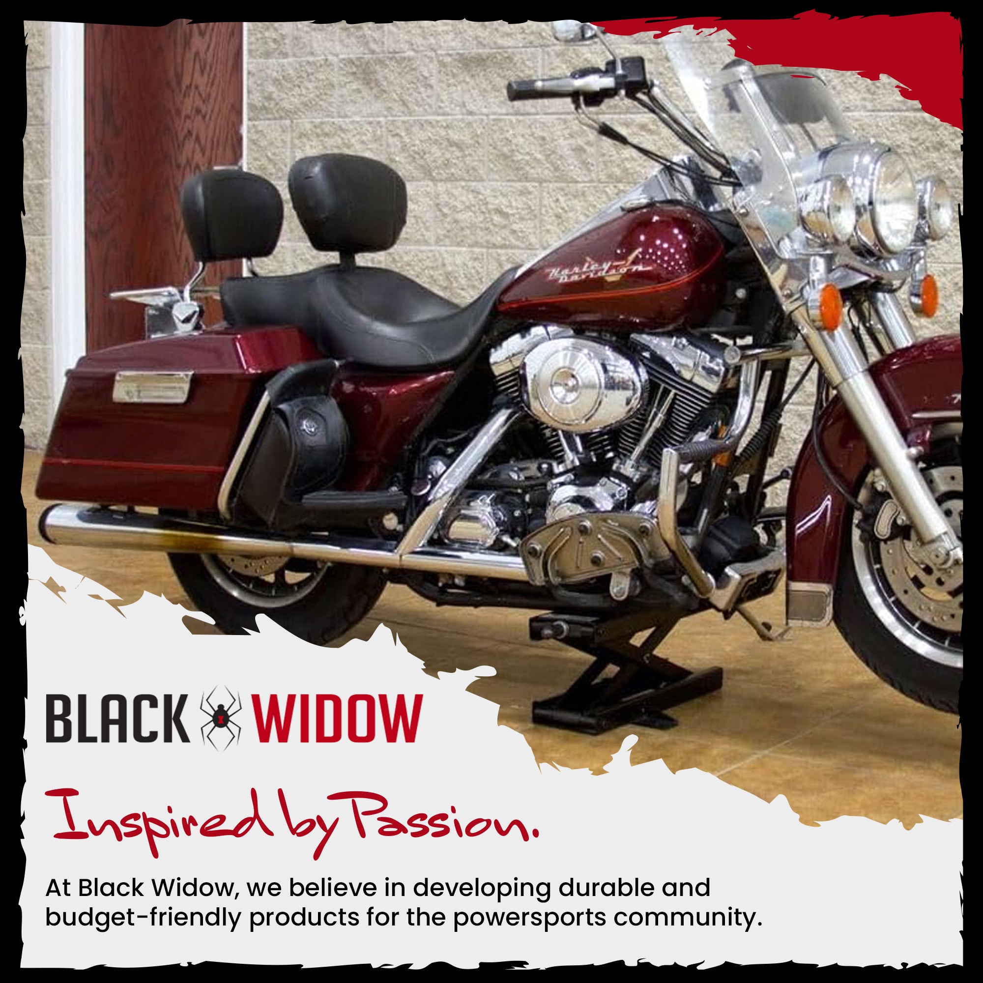 Black Widow Steel Motorcycle Jack for Front/Rear Tires, 3.75"-16.25" Lift Height