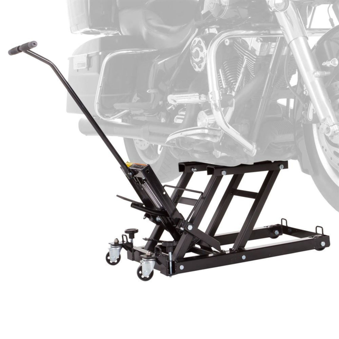 Black Widow Motorcycle and ATV Hydraulic Lift Jack Stand up to 1500 Pound, Black