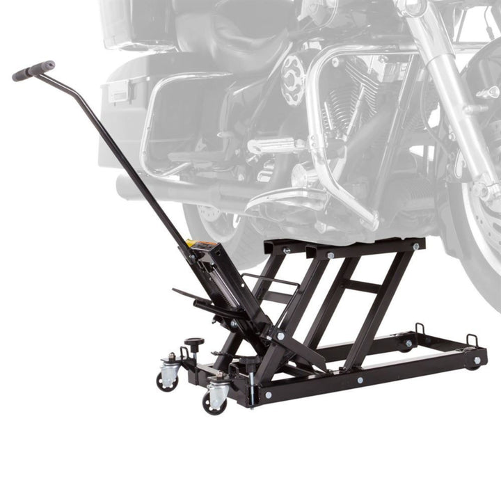 Black Widow Motorcycle and ATV Hydraulic Lift Jack Stand up to 1500 Pound, Black