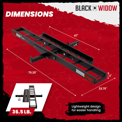Black Widow Pro Anodized Aluminum Dirt Bike Carrier, 400 Pound Capacity, Black - VMInnovations