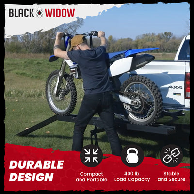 Black Widow Pro Anodized Aluminum Dirt Bike Carrier, 400 Pound Capacity, Black - VMInnovations