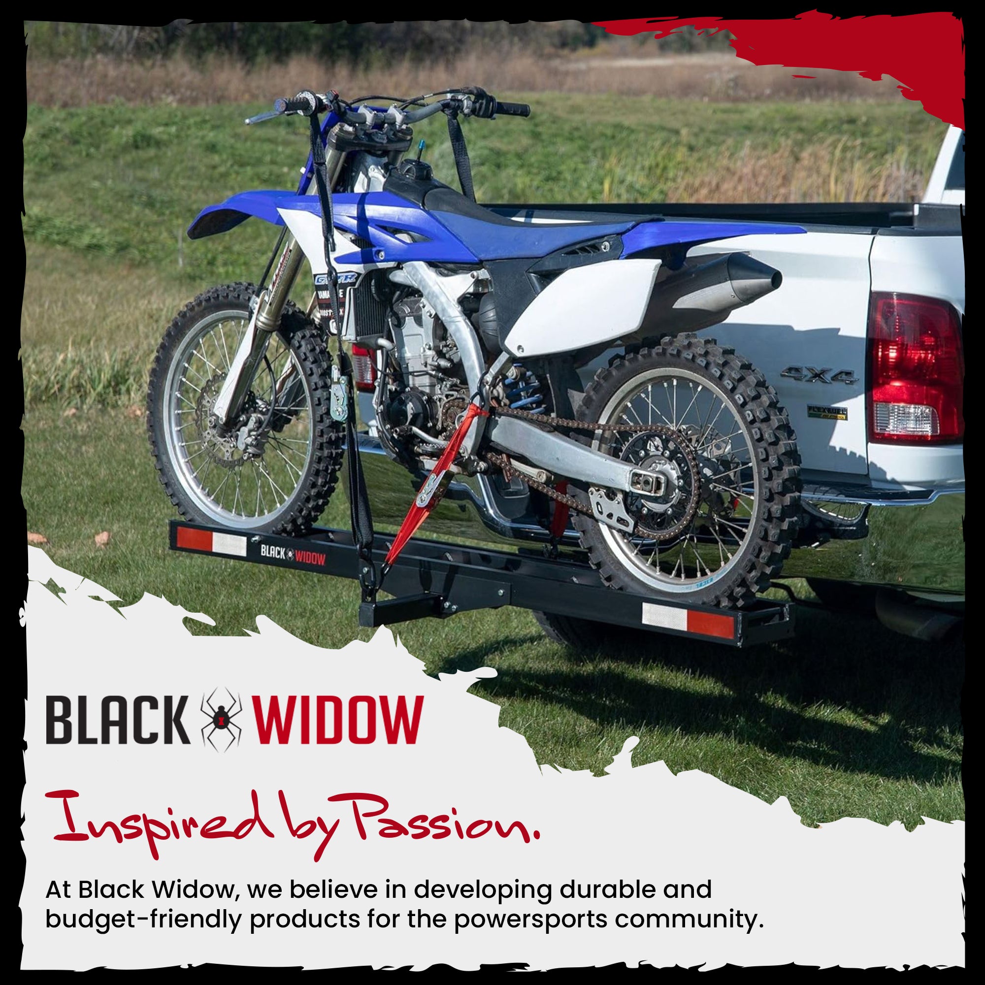 Black Widow Pro Anodized Aluminum Dirt Bike Carrier, 400 Pound Capacity, Black - VMInnovations
