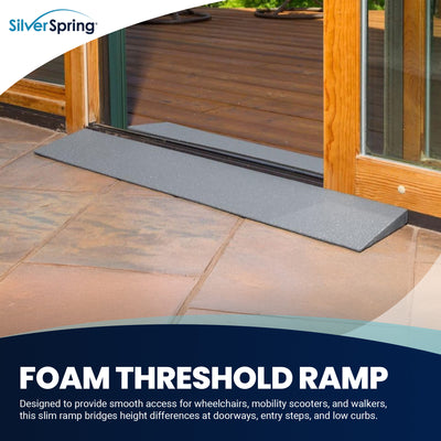 VersaRamp Lightweight Foam Threshold Ramp for Wheelchairs, 1 Inch Rise, Gray - VMInnovations