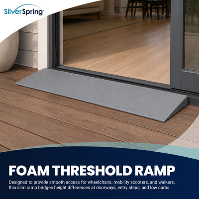 VersaRamp Lightweight Foam Threshold Ramp for Wheelchairs, 2 Inch Rise, Gray - VMInnovations
