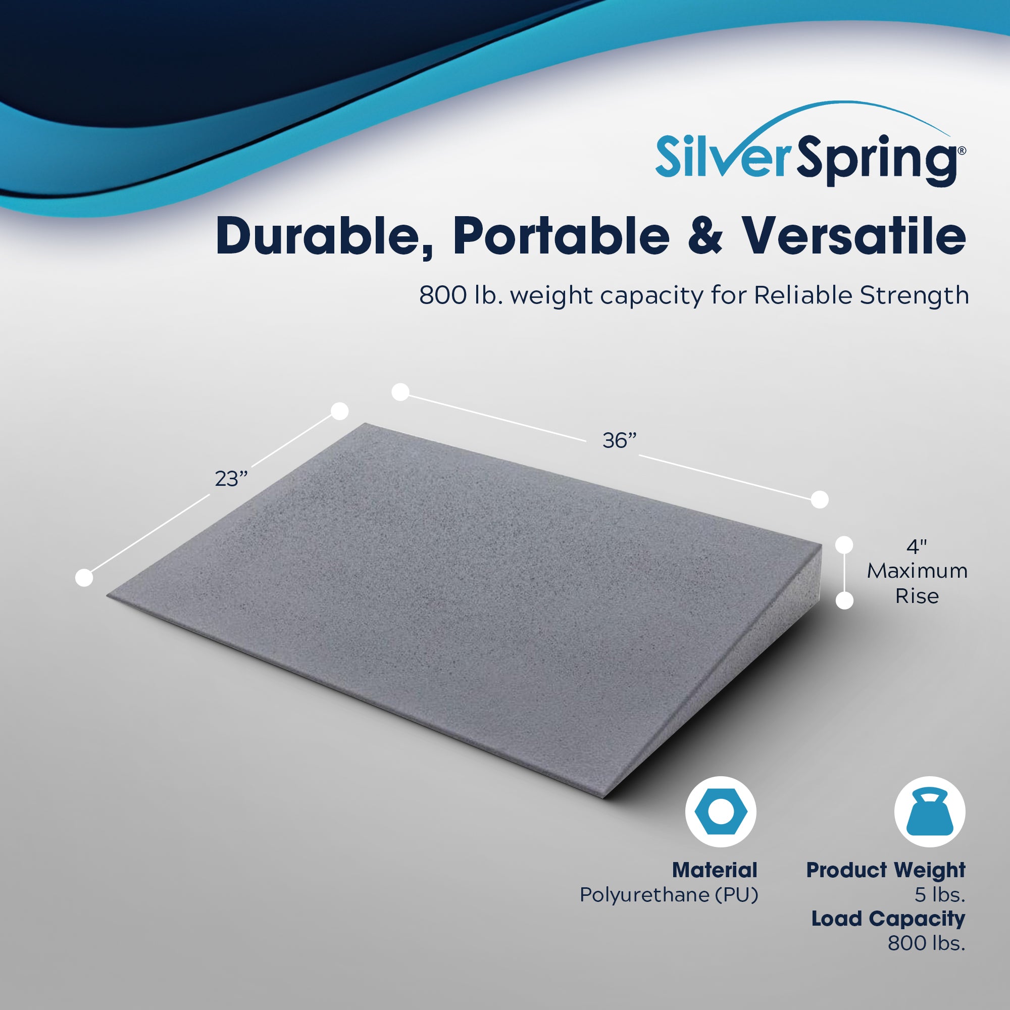 Silver Spring Lightweight Foam Threshold Ramp for Wheelchairs, 4" Rise(Open Box) - VMInnovations