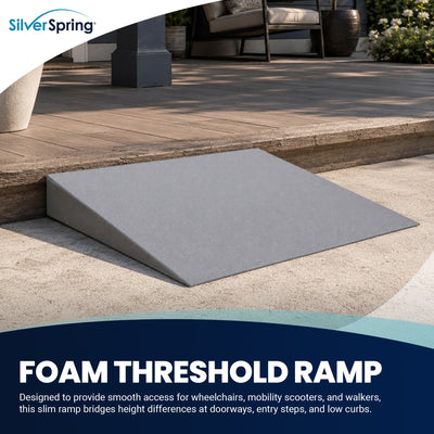 VersaRamp Lightweight Foam Threshold Ramp for Wheelchairs, 4 Inch Rise, Gray - VMInnovations