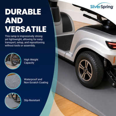 VersaRamp Lightweight Foam Threshold Ramp for Wheelchairs, 4 Inch Rise, Gray - VMInnovations