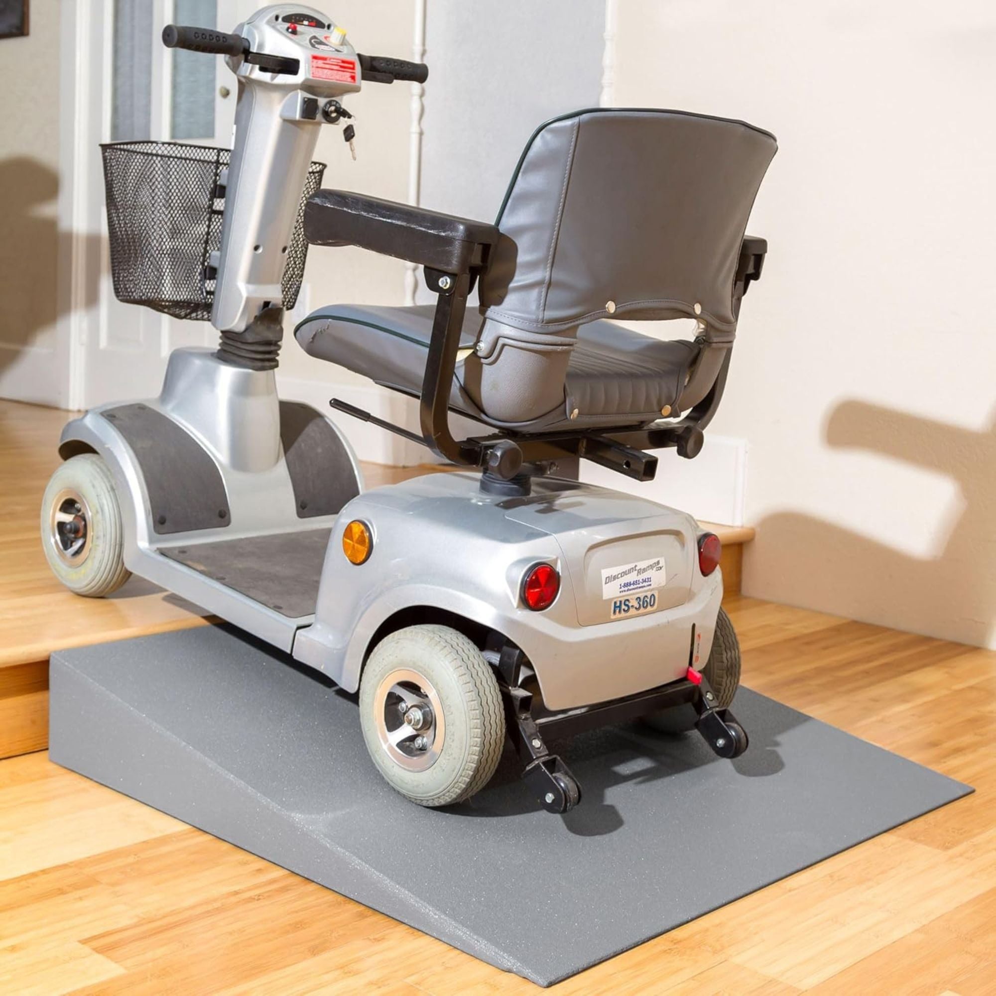 VersaRamp Lightweight Foam Threshold Ramp for Wheelchairs, 5 Inch Rise, Gray - VMInnovations
