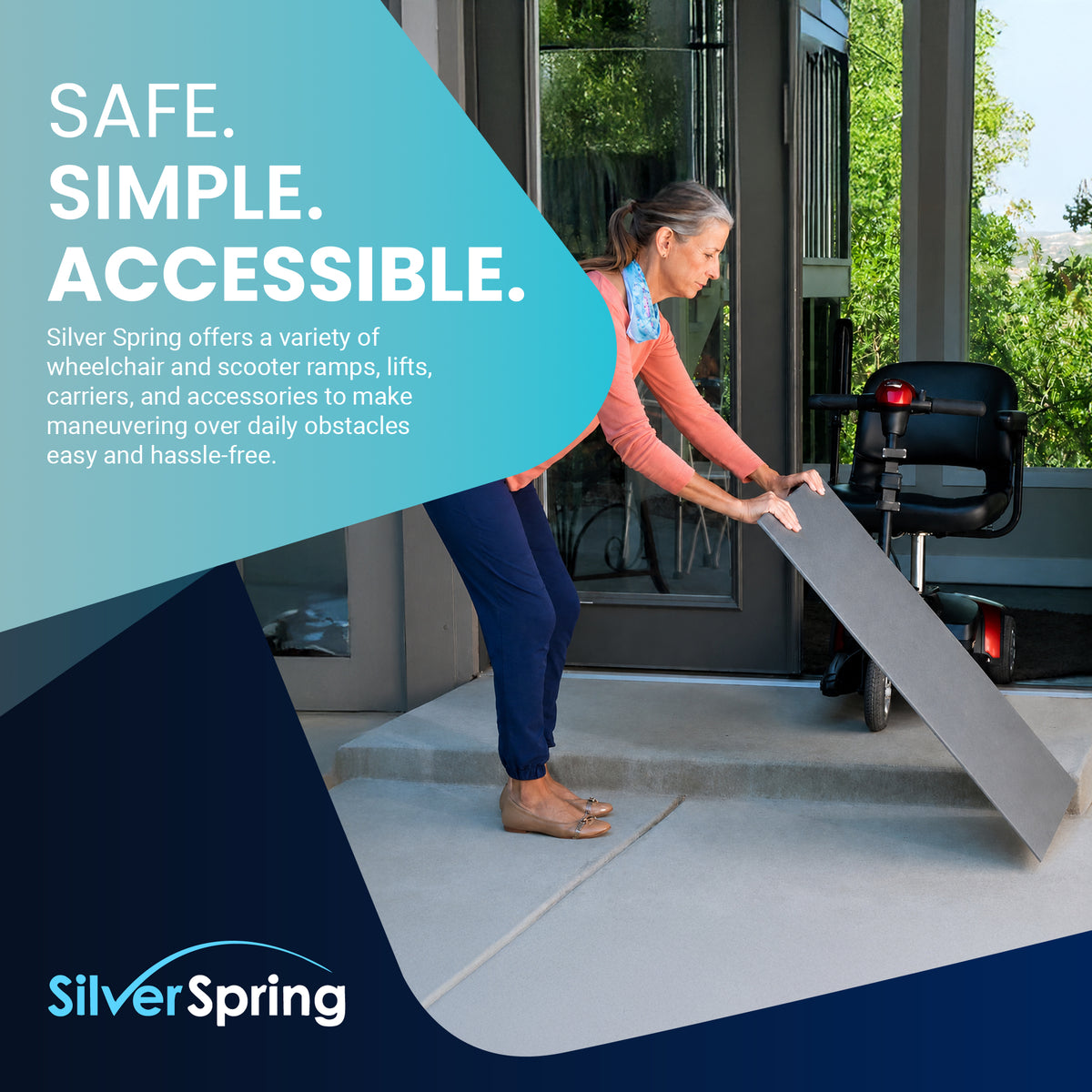 Silver Spring VersaRamp Light Foam Threshold Ramp for Wheelchairs(Open Box) - VMInnovations