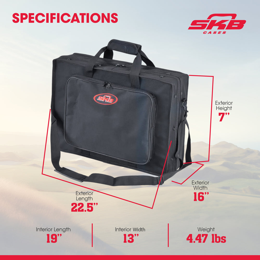 SKB 19”x13” DJ Controller & Small MIDI Keyboard Soft Case Padded Bag (Open Box)