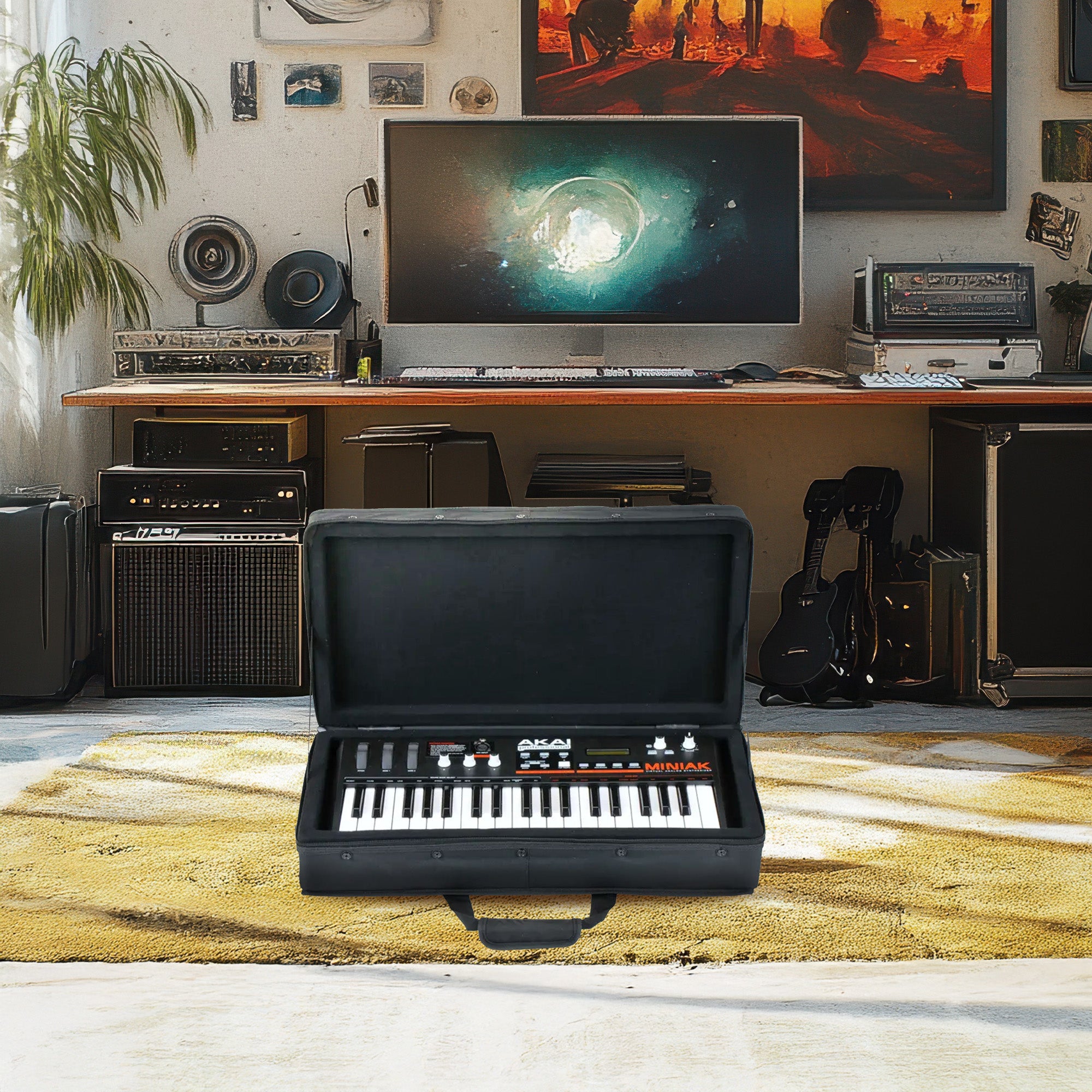 SKB 23”x11” DJ Controller & Small MIDI Keyboard Soft Case Padded Bag, Black - VMInnovations