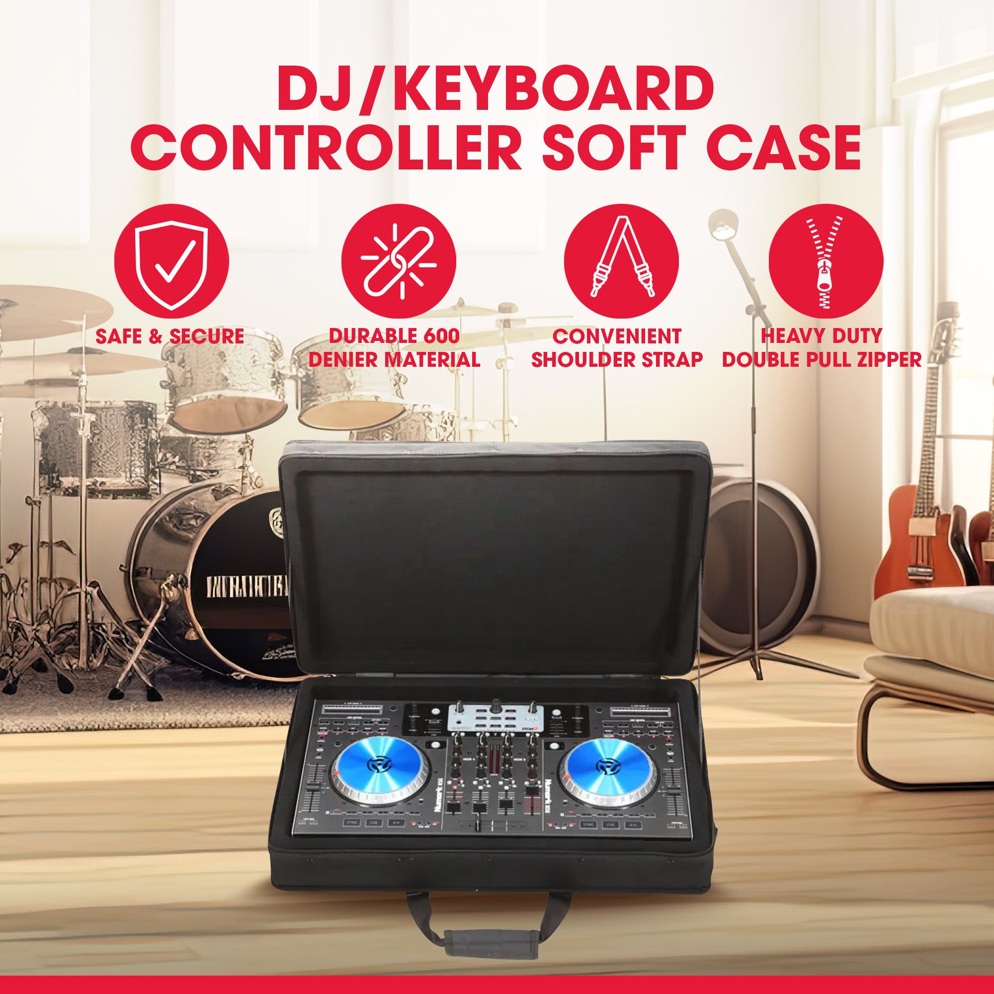 SKB 24”x14” DJ Controller & Small MIDI Keyboard Soft Case Padded Bag (Open Box)