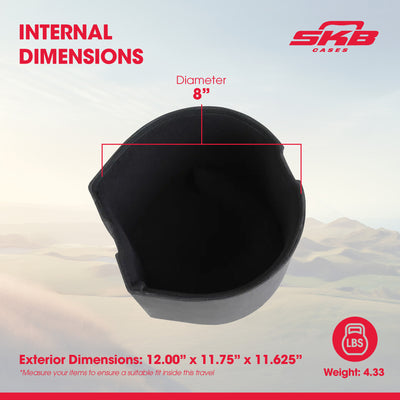 SKB 8" x 8" Tom Case with Padded Interior and D-Shaped Drum Design, Black - VMInnovations